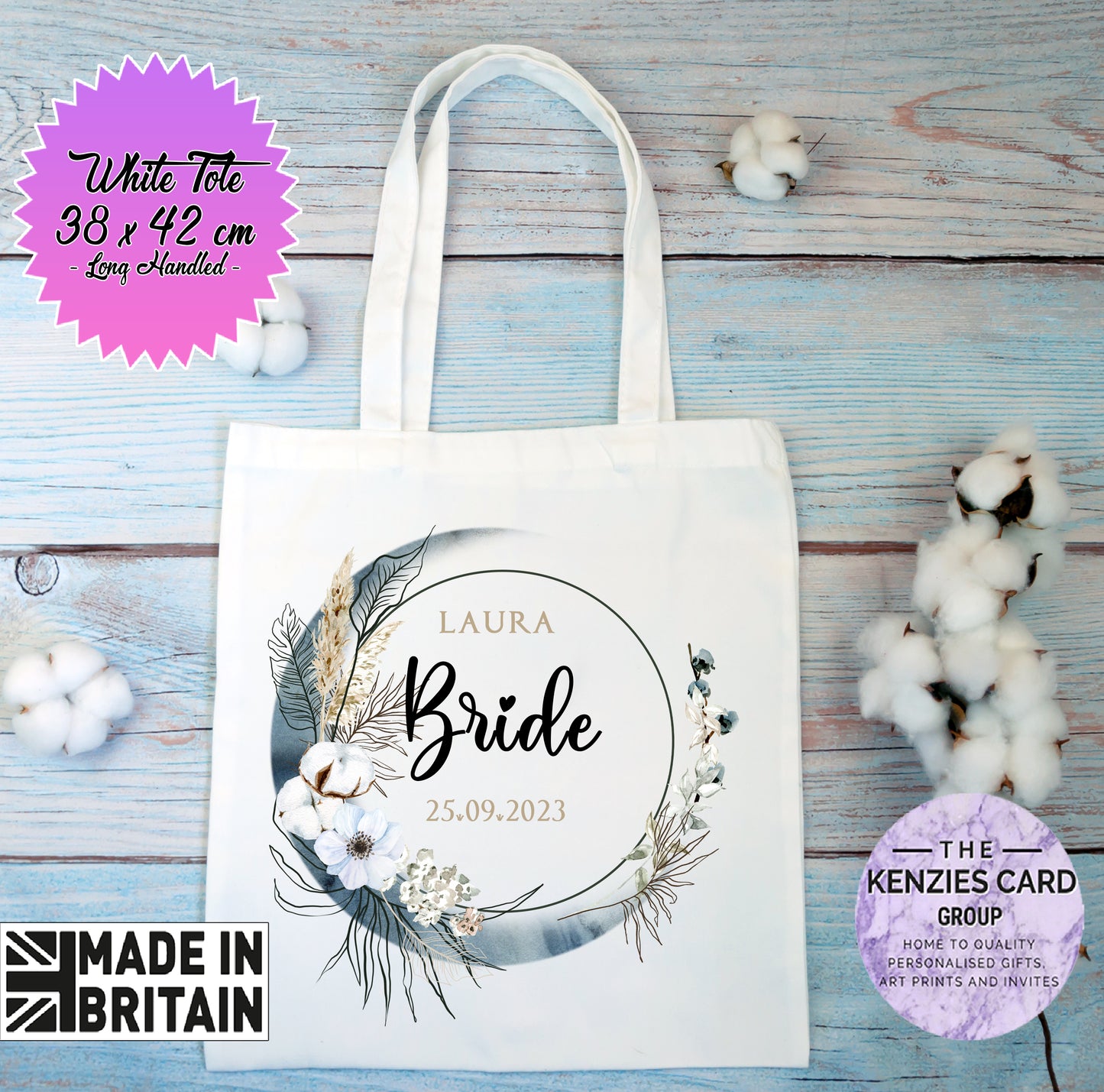 Personalised Bride Tote Bag, Bride To Be Gifts, Bridal Party Gifts, Wedding Day - Custom Edition