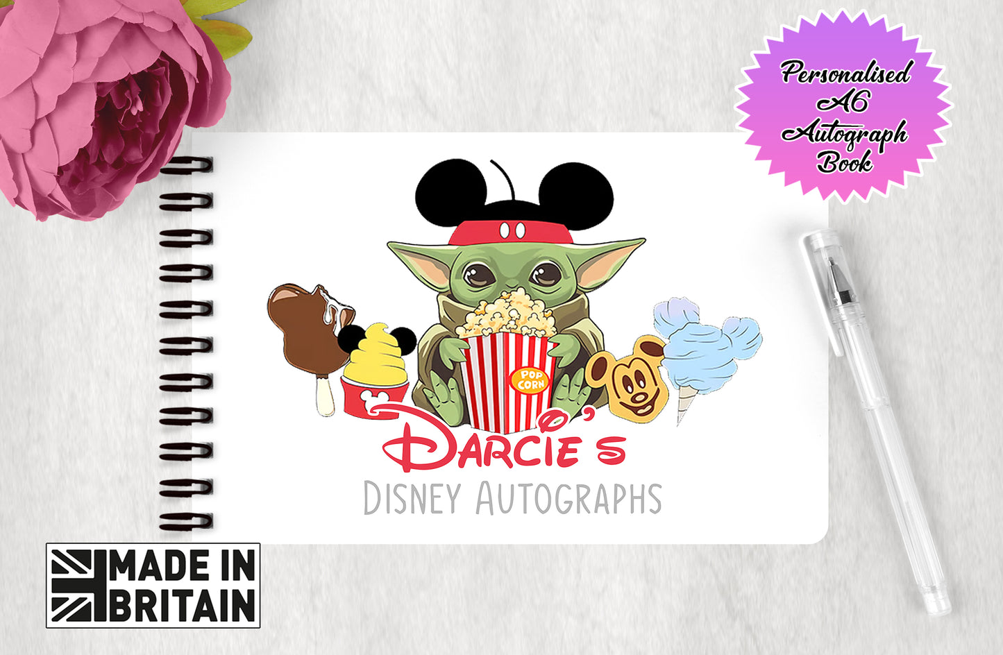 Personalised Disney Star Wars Autograph Book - Baby Yoda Grogu Edition