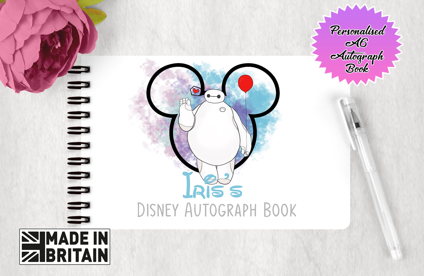 Personalised Disney Pixar Autograph Book - Baymax Edition -