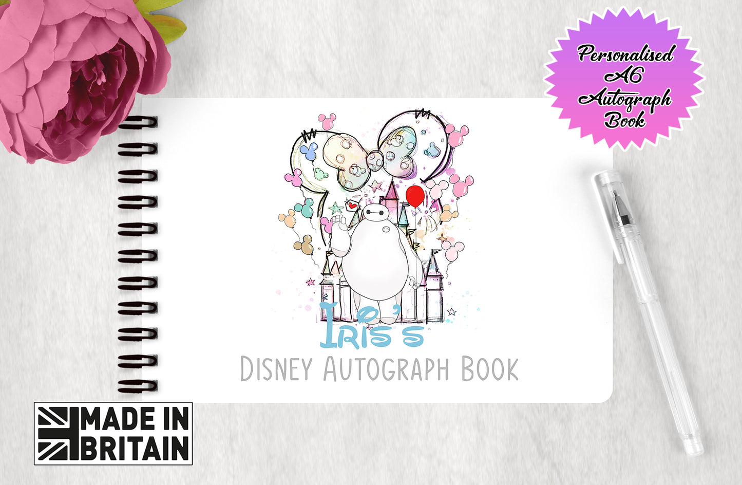 Personalised Disney Pixar Autograph Book - Baymax Edition V2 -