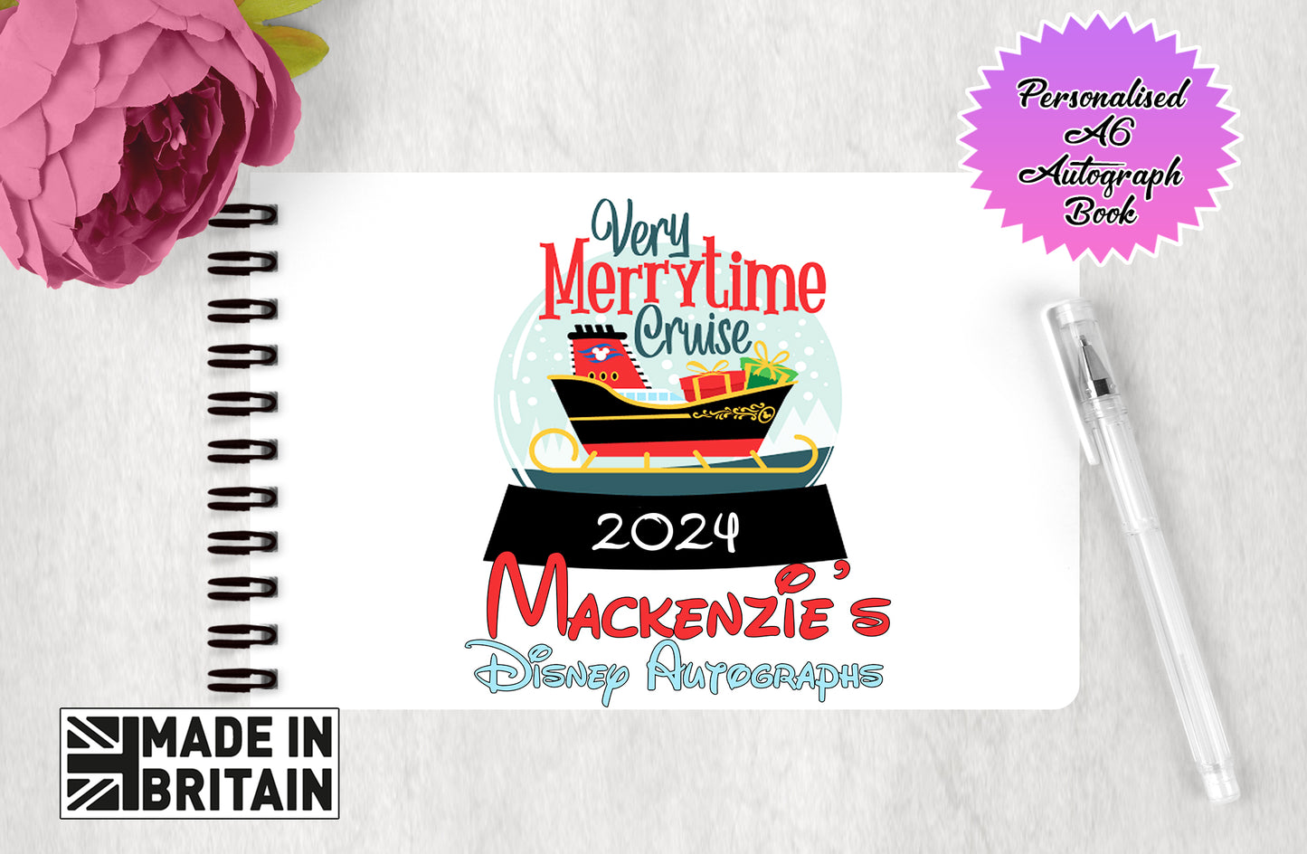 Personalised Disney Autograph Book - Disney Cruise - Mery Time Cruise Edition V2