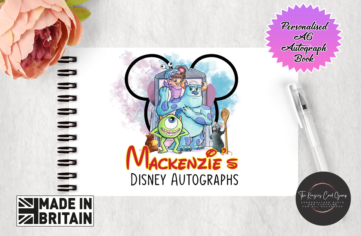 Personalised Disney Autograph Book - Monsters Inc and Ratatouille Custom Edition A101