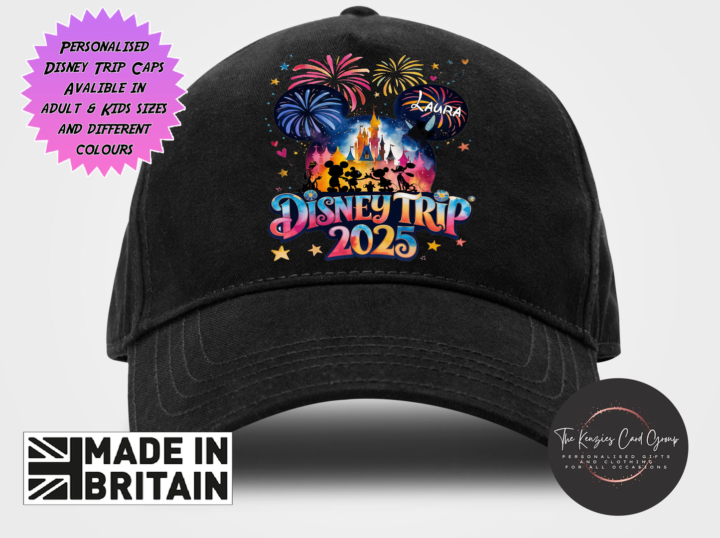 Personalised Disneyworld / Disneyland Paris Matching Family Caps - Disney Trip Edition 2025