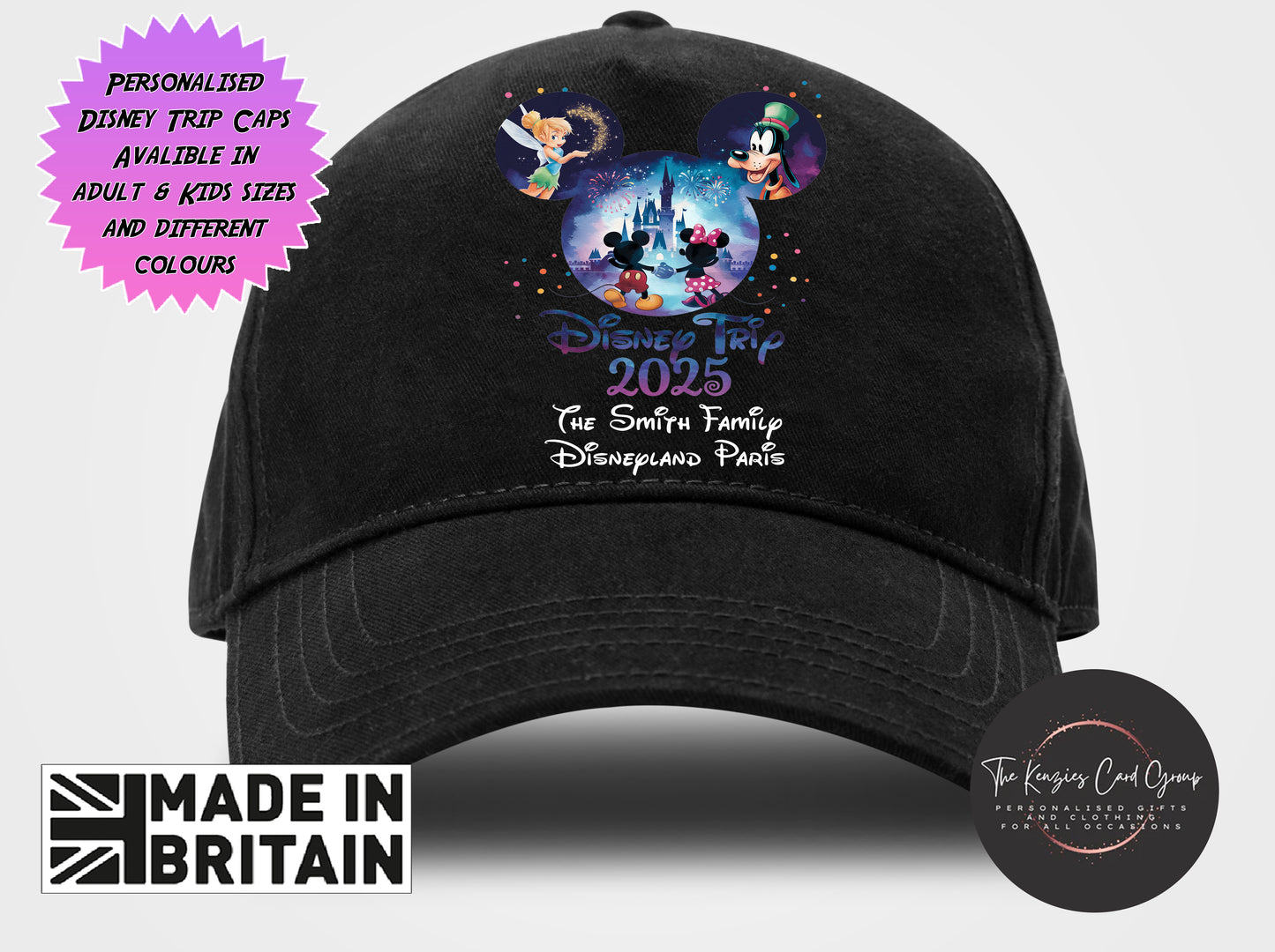 Personalised Disneyworld / Disneyland Paris Matching Family Caps - Disney Trip Edition 2025 (Copy)