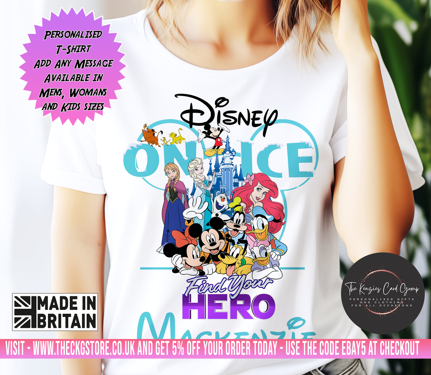 Personalised Disney On Ice UK Tour - Find Your Hero Tour 2025 / 2026 T Shirt