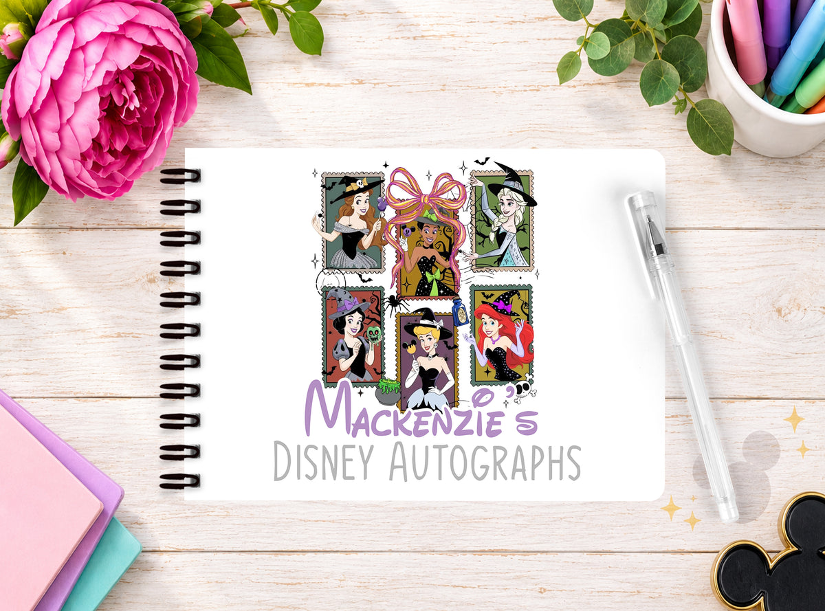 Personalised Disney Autograph Book - Disney Princess Halloween Edition