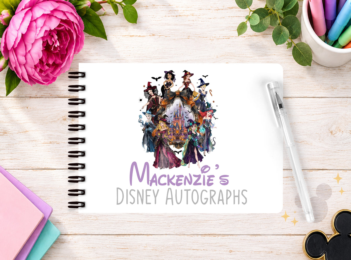 Personalised Disney Autograph Book - Disney Princess Halloween Edition