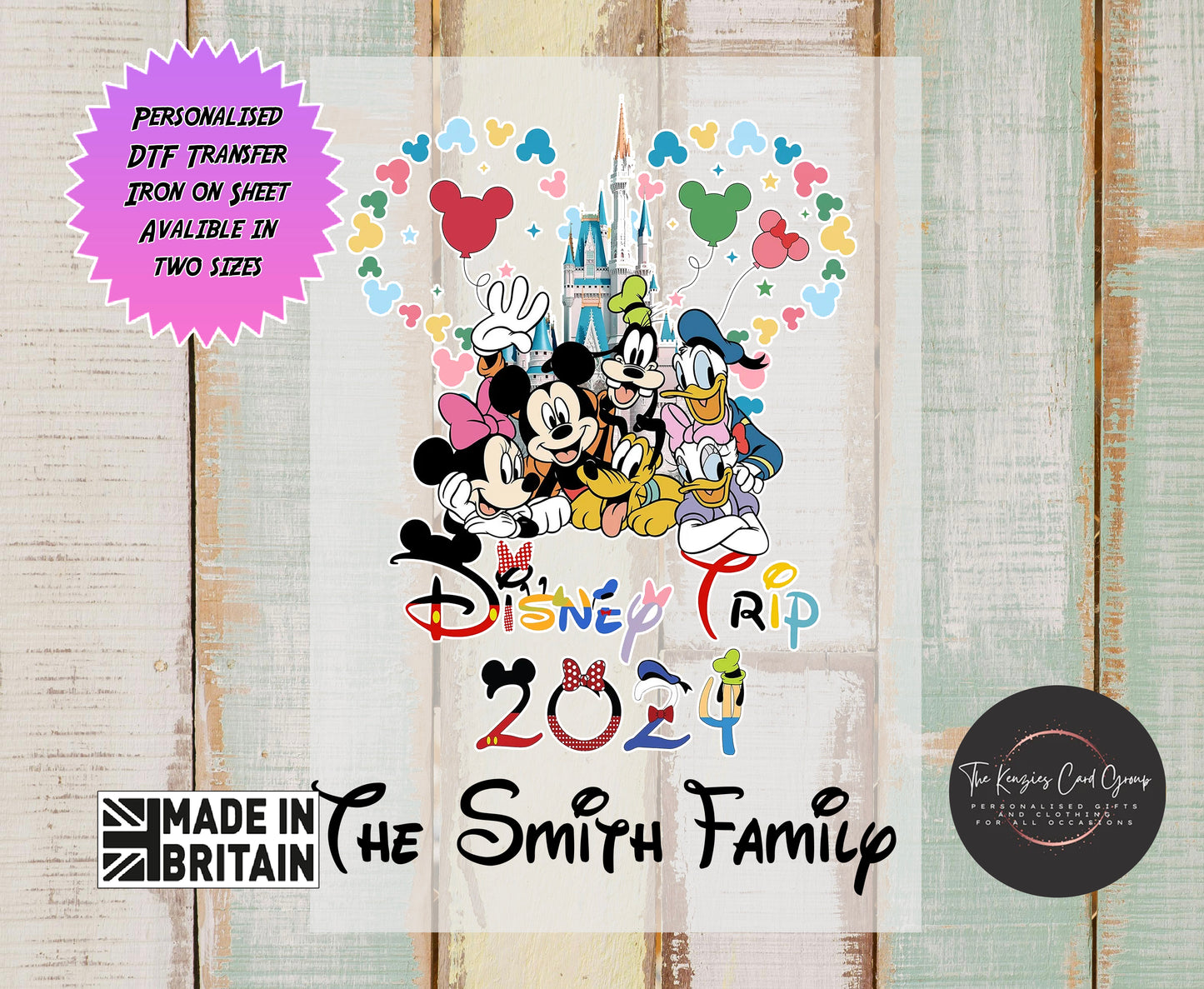 Personalised Disney Trip Matching Family T Shirts - DTF TRANSFER - Disney Parks Edition