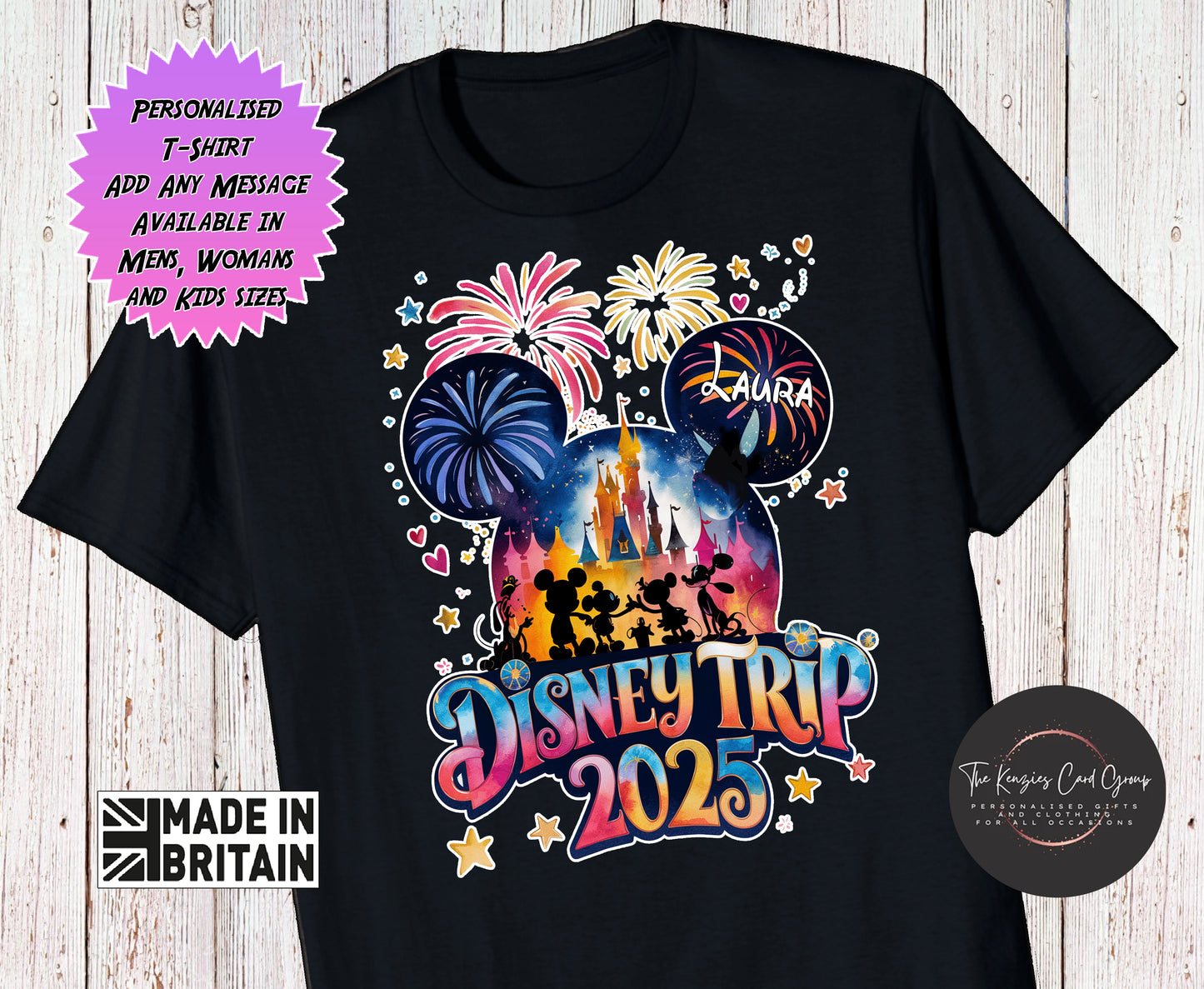Personalised Disneyland Paris Disney World Matching Family T Shirt - Mickey Castle 2025 edition