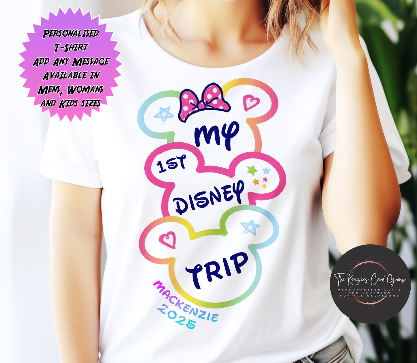 Personalised Disneyland Paris 2025 T-Shirts Matching Family First Disney Trip - Minnie Edition