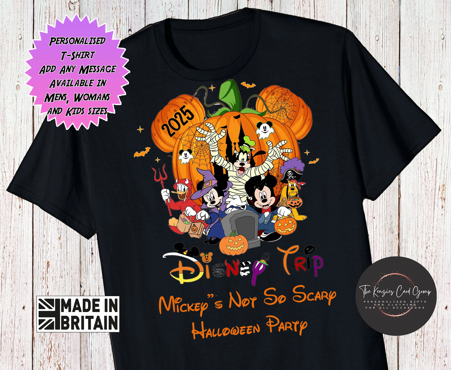 Personalised Mickey's Not So Scary Halloween Matching Family Trip T-Shirts 2025