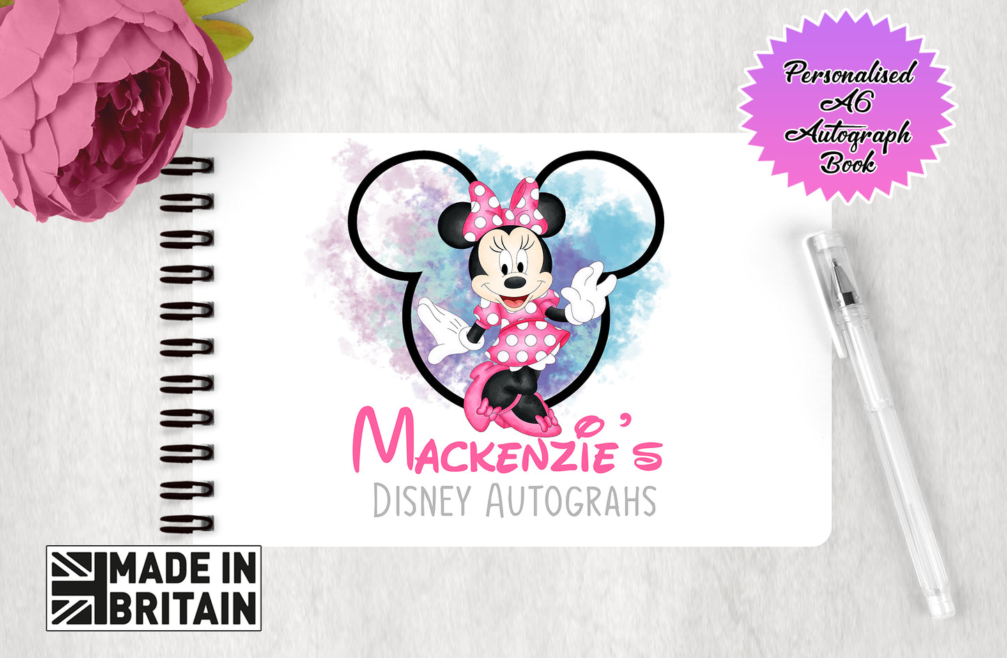 Personalised Disney Autograph Book - Minnie Mouse Edition Autograph Book