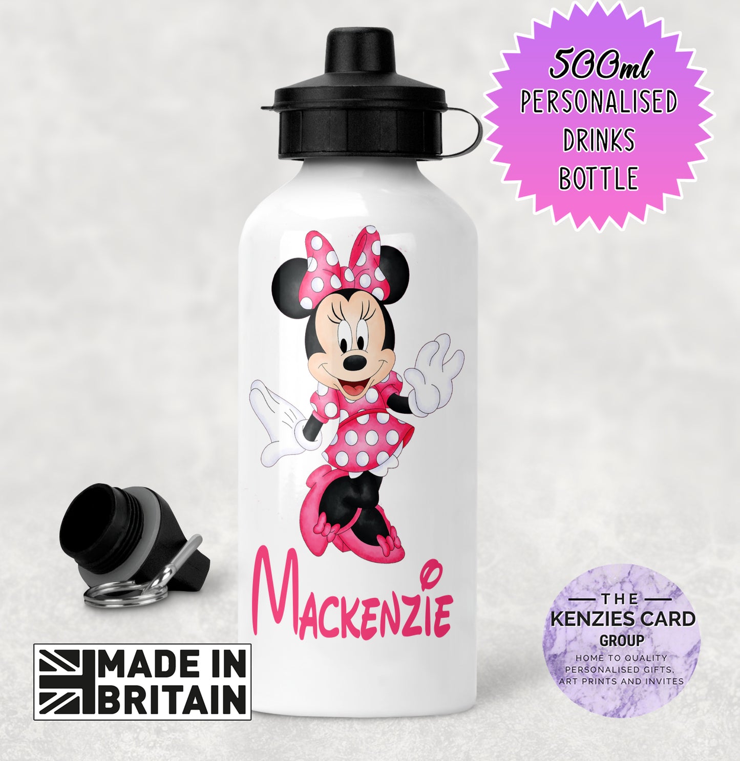 Personalised Disney Minnie Mouse 500ml Metal Water Bottle