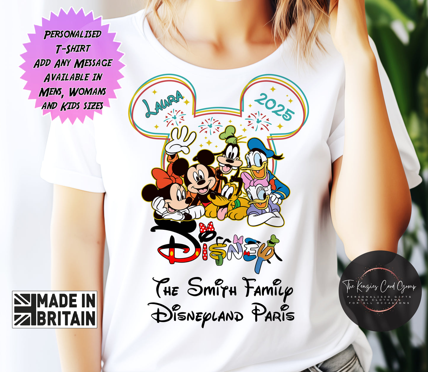 Personalised Disneyland Paris Mickey Mouse Fab Five Matching Family T Shirt V1