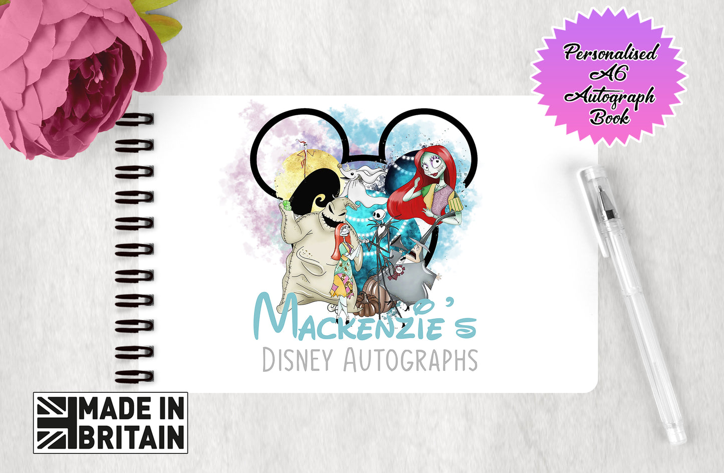 Personalised Disney Autograph Book - Nightmare Before Christmas Edition