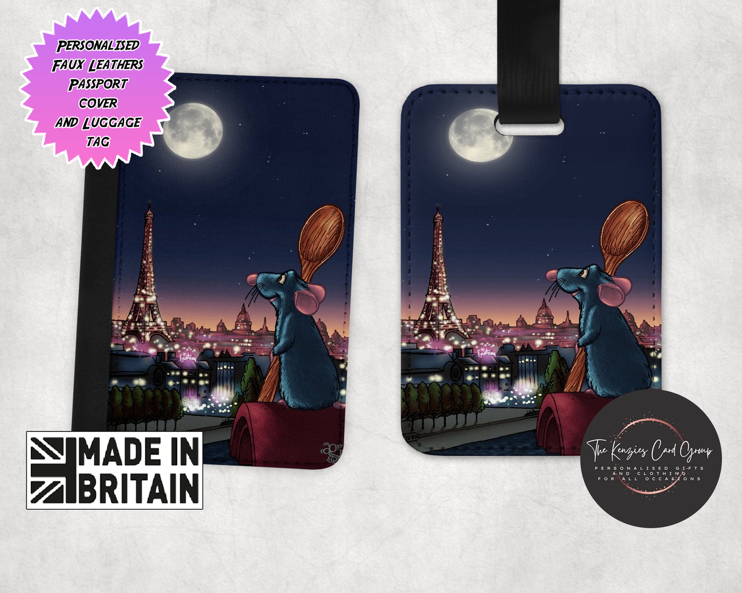 Personalised Disney's Pixar Ratatouille Edition Passport and Luggage Tag Set V1