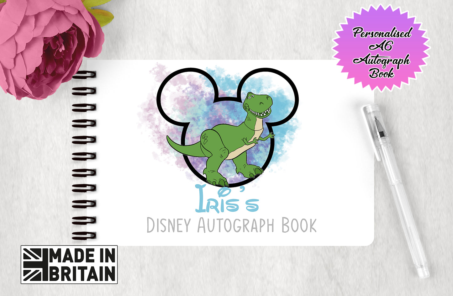 Personalised Disney Pixar Autograph Book - Toy Story Rex Edition V2