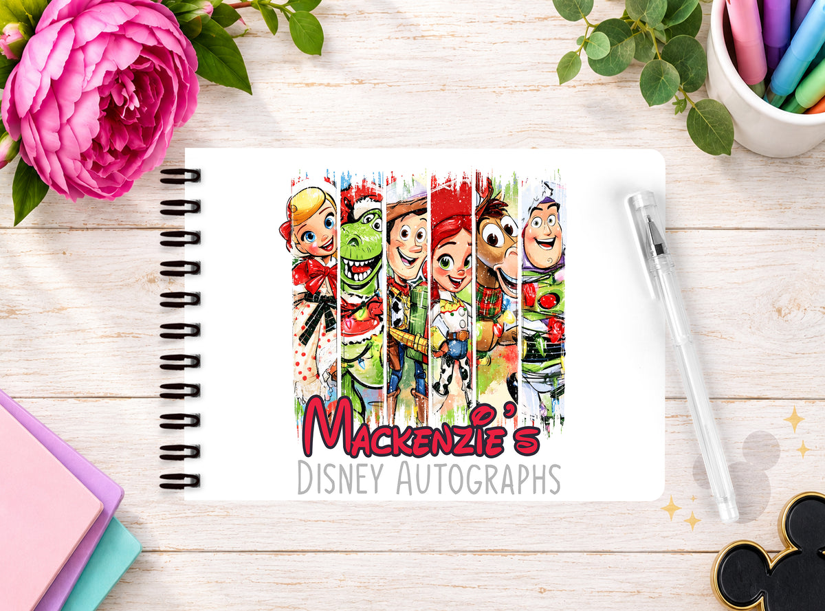Personalised Disney Autograph Book - Toy Story Christmas Edition V1
