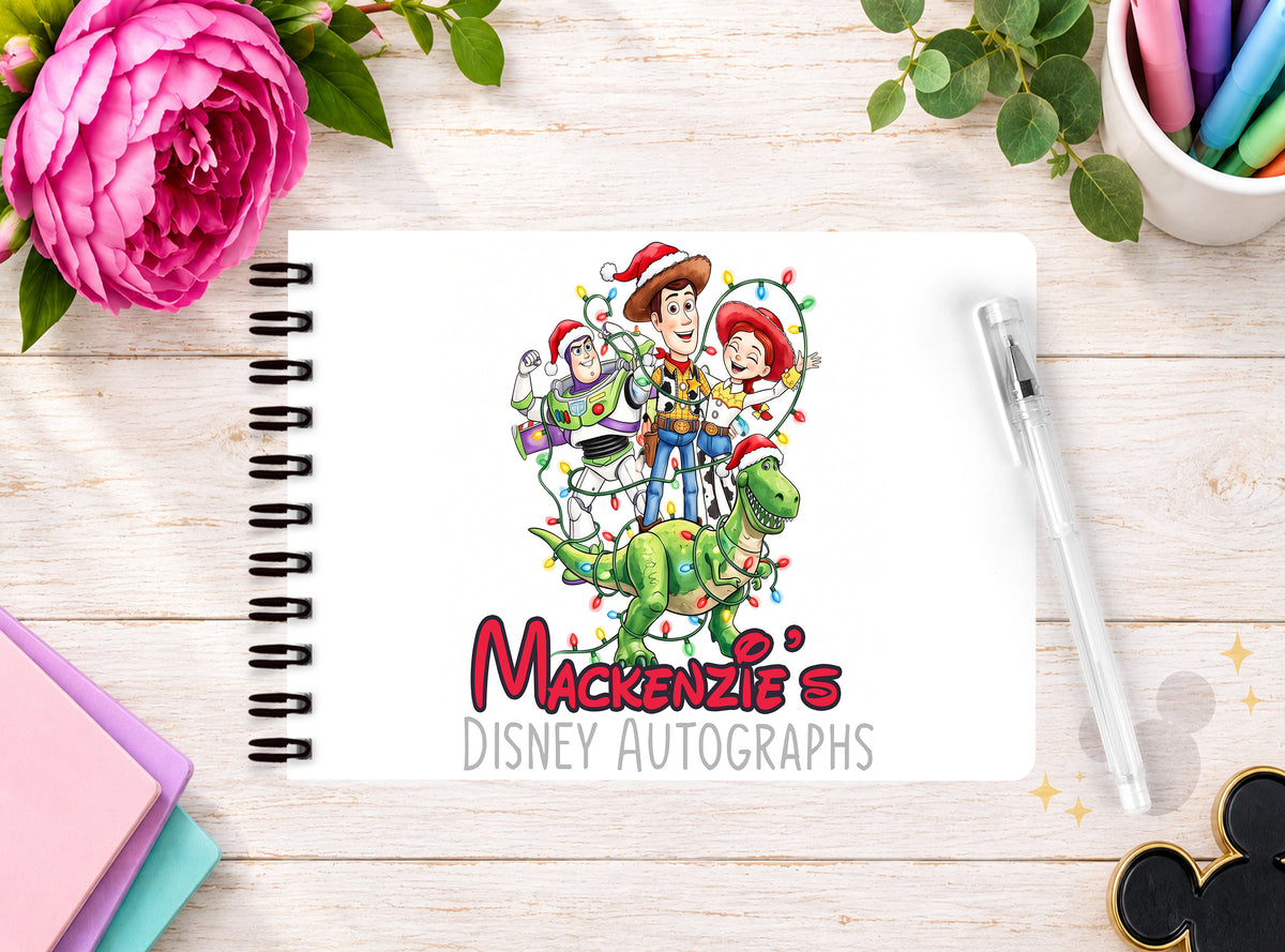 Personalised Disney Autograph Book - Toy Story Christmas Edition V6