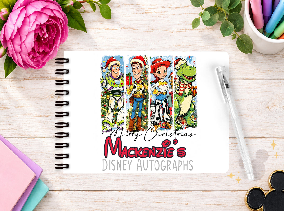 Personalised Disney Autograph Book - Toy Story Christmas Edition V5