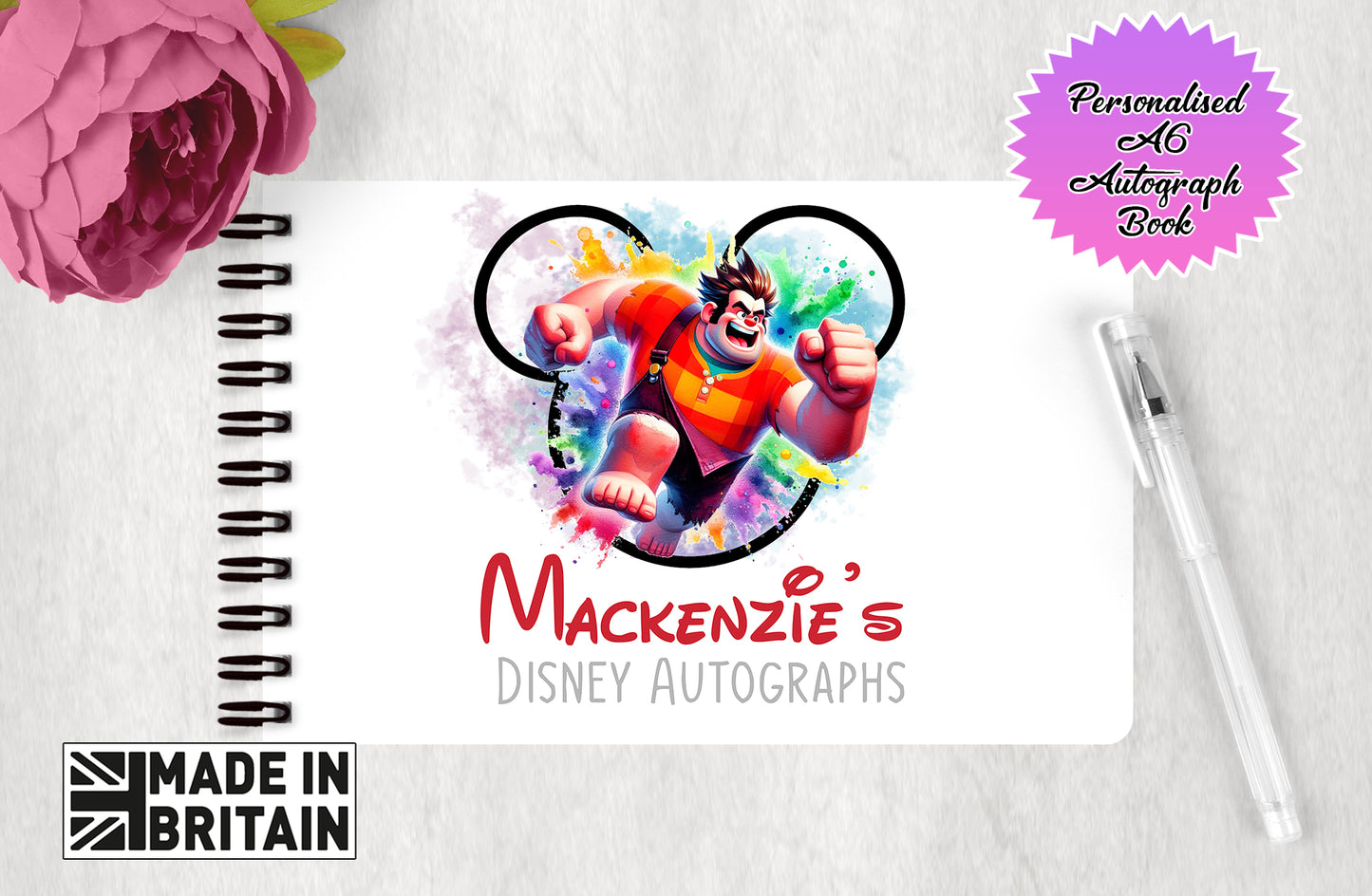 Personalised Disney Pixar Autograph Book - Wreck it Ralph Editon V1