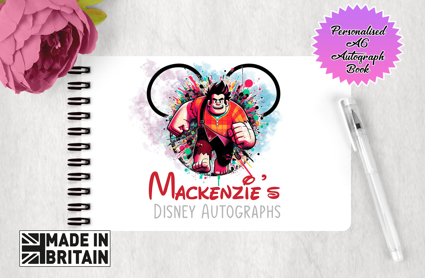 Personalised Disney Pixar Autograph Book - Wreck it Ralph Editon V4