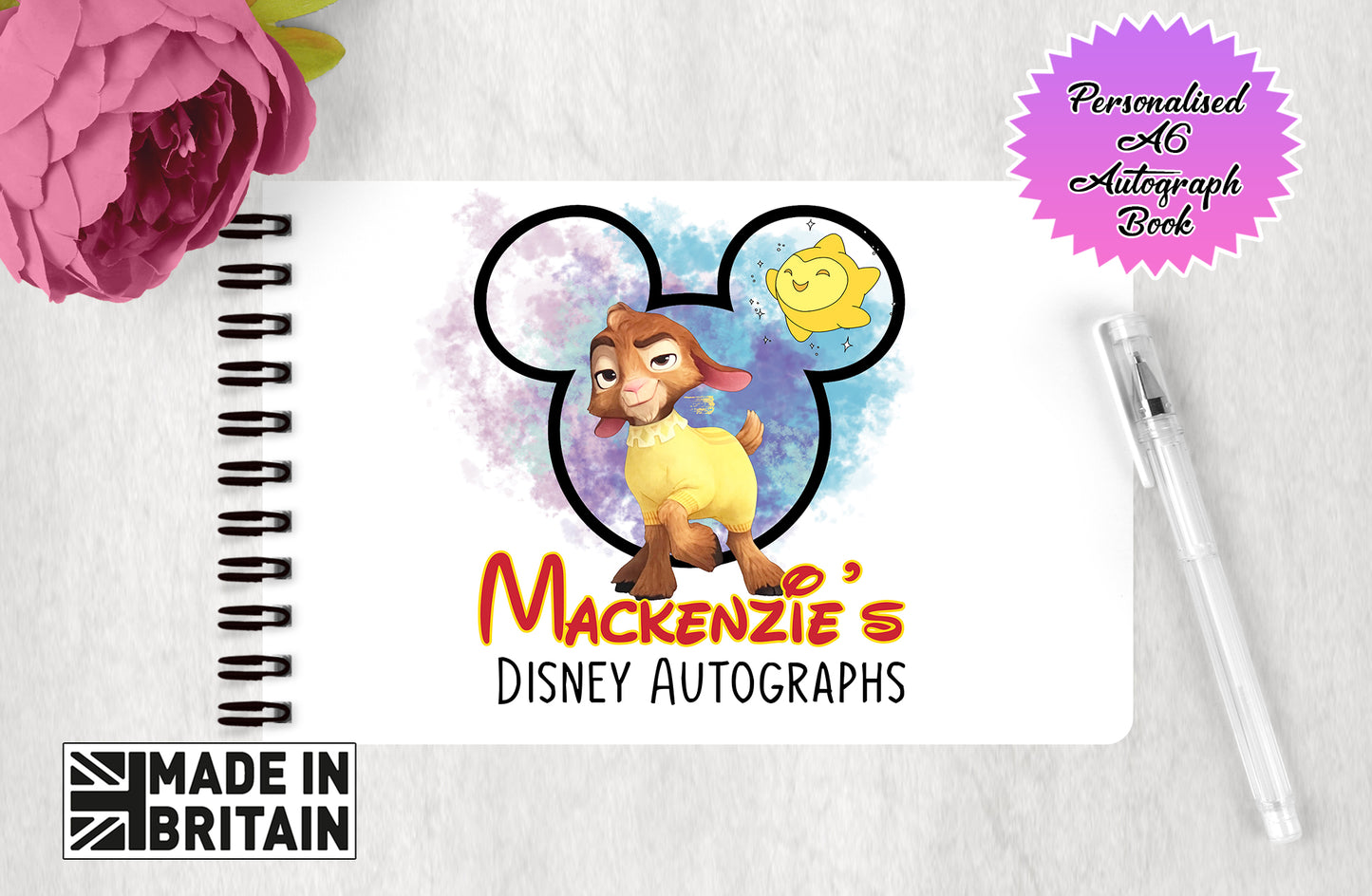 Personalised Disney Autograph Book - Wish - Valentino Edition