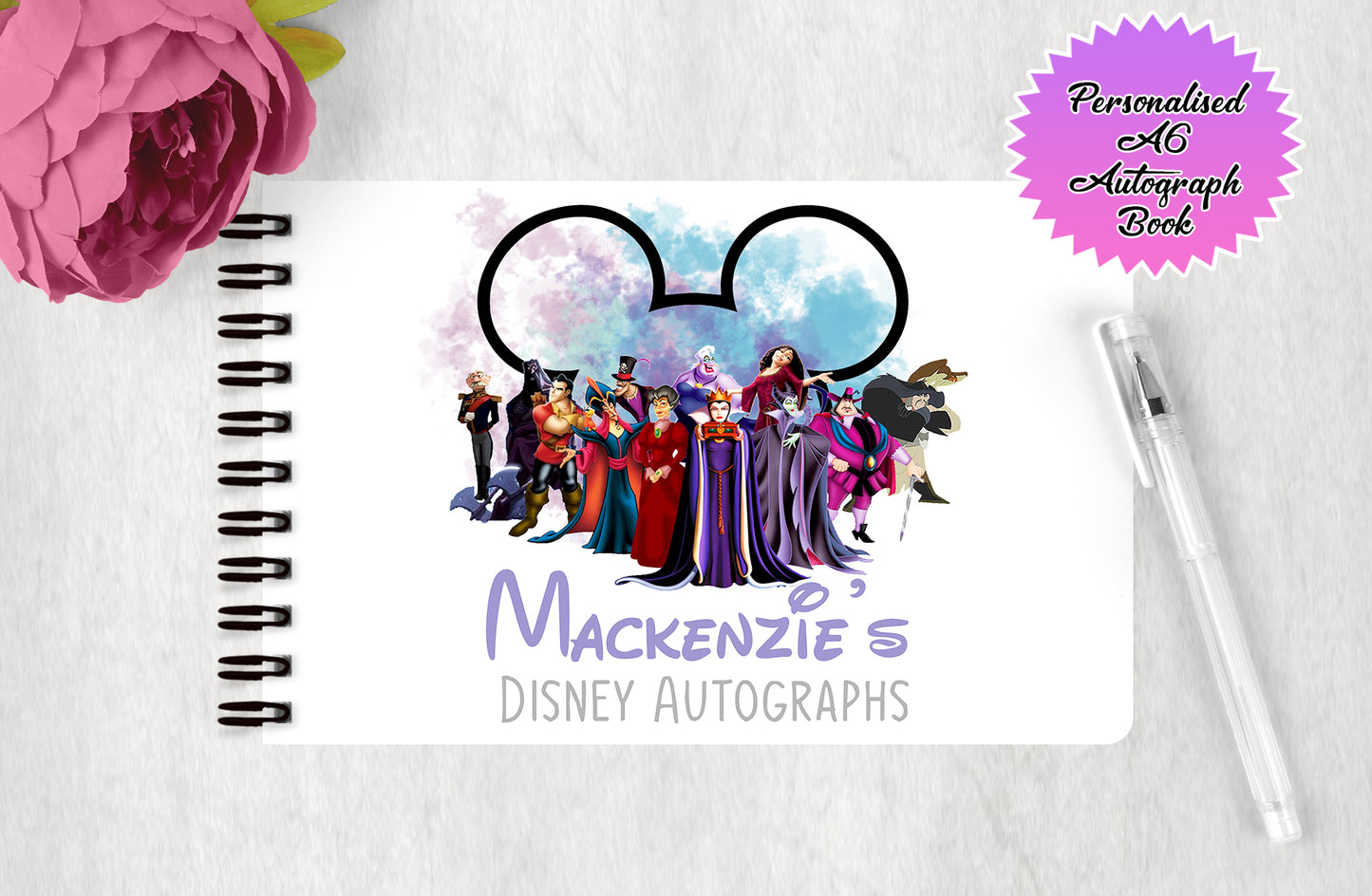 Personalised Disney Villans Autograph Book - Disney Villans Group Edition V2