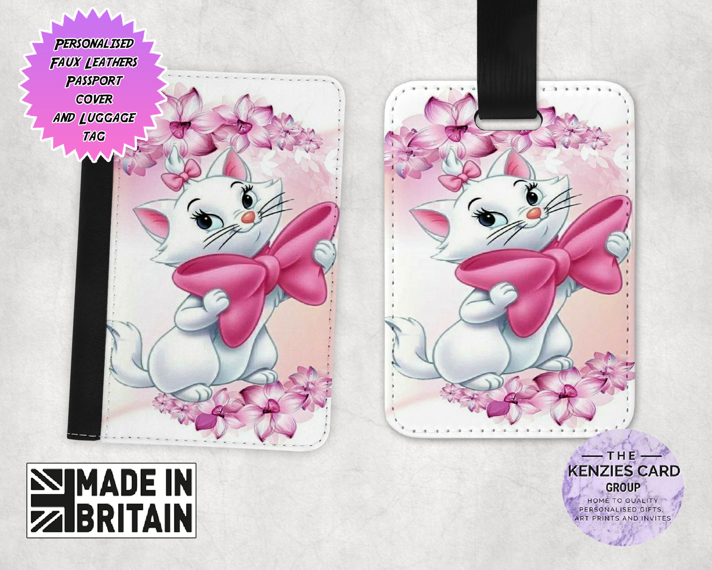 Personalised Disney's Marie Aristo Cats Edition Passport and Luggage Tag Set