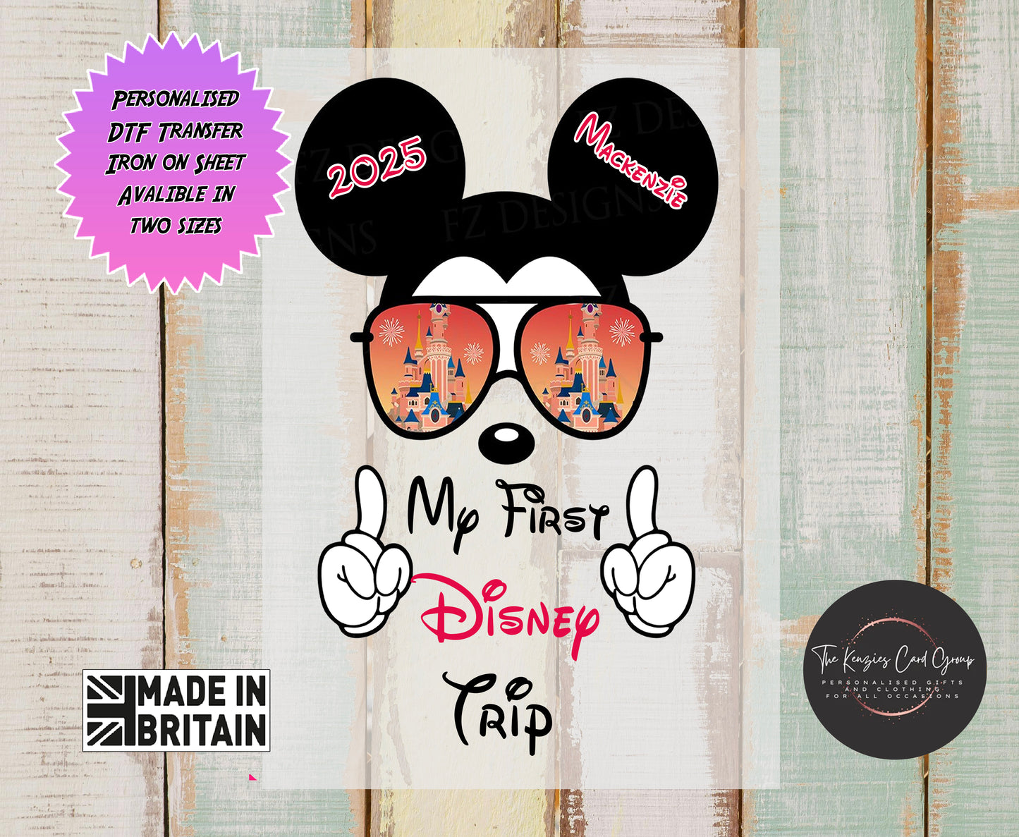Personalised Disney Trip Matching Family T Shirts - DTF TRANSFER - My First Disney Trip Edition