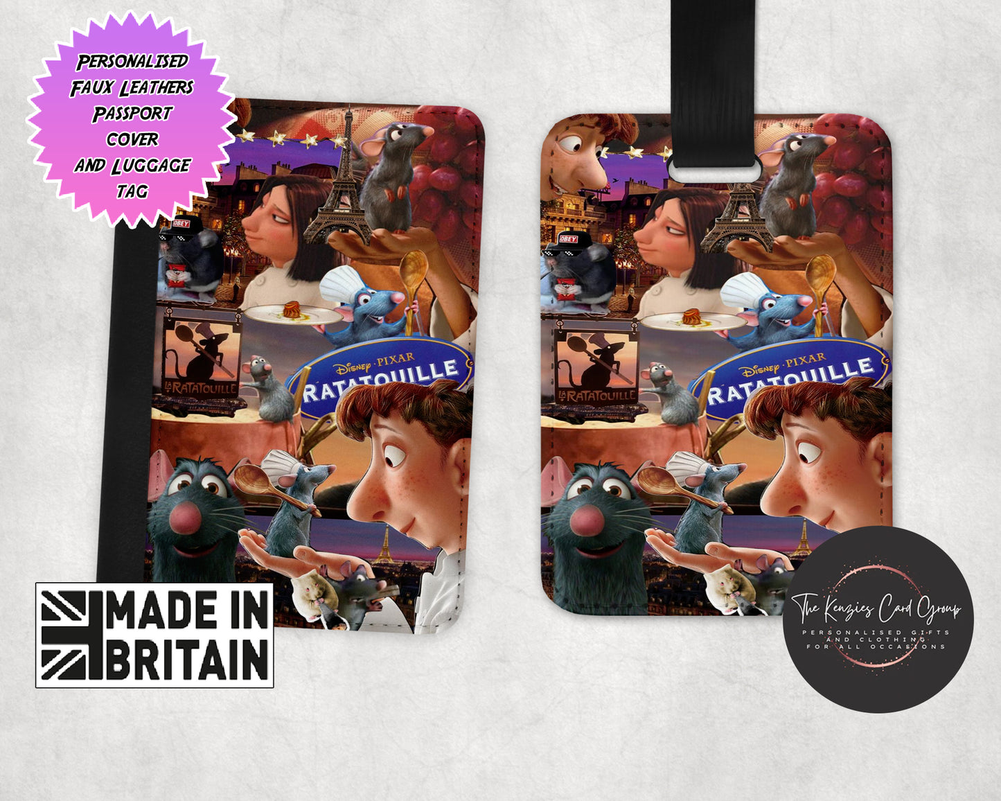 Personalised Disney's Pixar Ratatouille Edition Passport and Luggage Tag Set V3