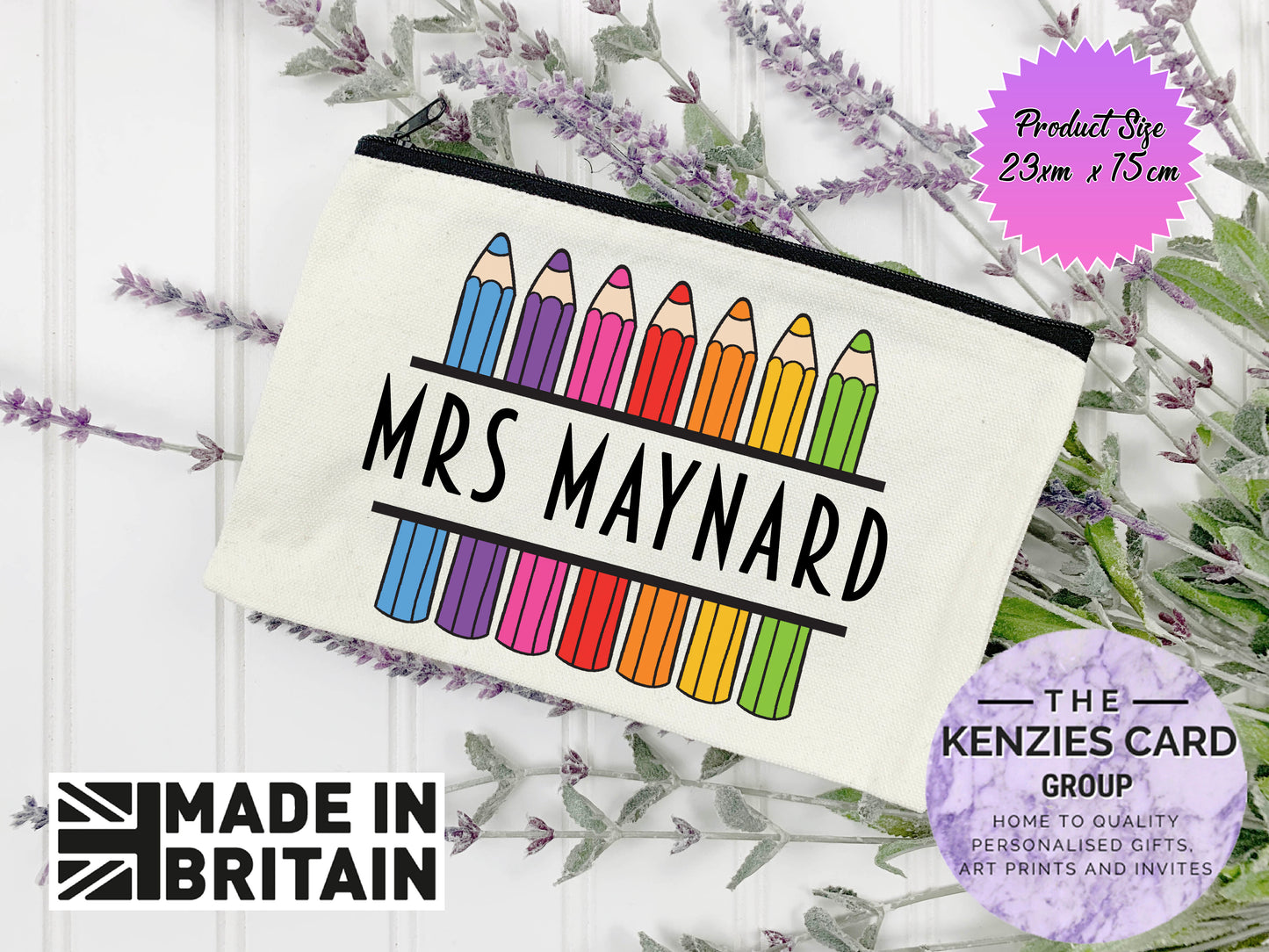 Personalised Teacher Linen Pencil Case - End Of School Term Teacher Thank You Gift