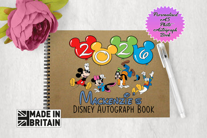 Personalised Disney Fab Five Photo Autograph Book A5 - 2026 Ballon Edition