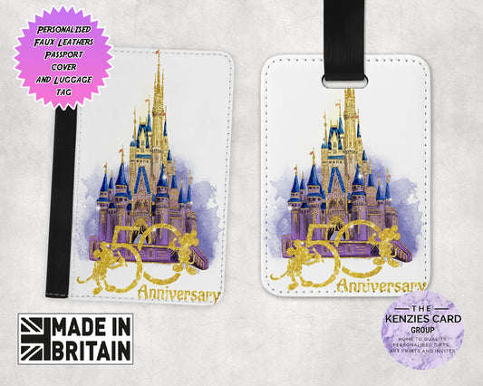 Personalised Disney World 50th Anniversary Edition Passport and Luggage Tag Set