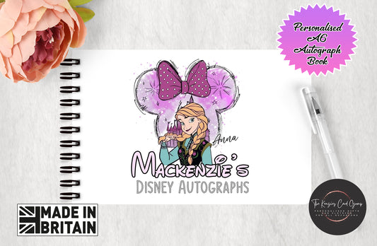 Personalised Disney Autograph Book - Princess Anna Frozen Edition