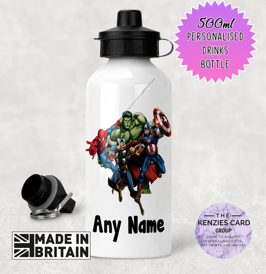 Personalised Disney Marvel Avengers 500ml Metal Water Bottle