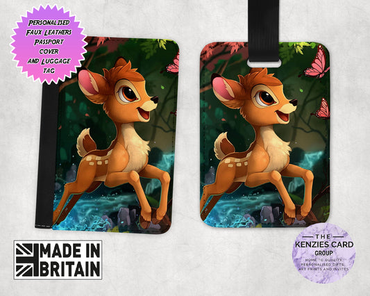Personalised Disney's Bambi dition Passport and Luggage Tag Set