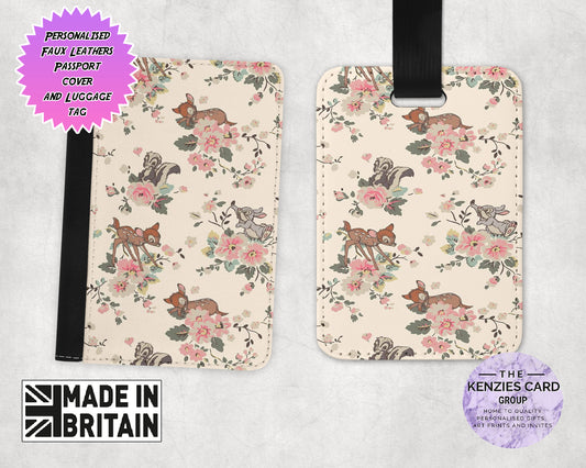 Personalised Disney's Bambi dition Passport and Luggage Tag Set
