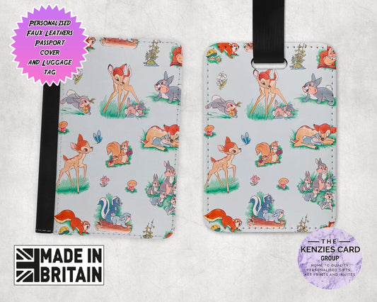 Personalised Disney's Bambi dition Passport and Luggage Tag Set
