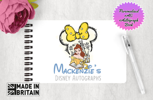 Personalised Disney Autograph Book - Disney Princess Belle Edition V1