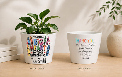 Personalised Teacher Plant Pot | Custom Teacher Appreciation Gift, Thank You Present