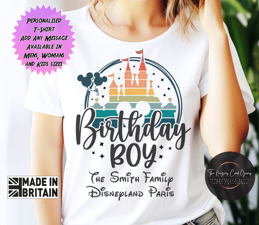 Personalised Disney Trip Matching Family Trip T Shirts - Birthday Boy Edition