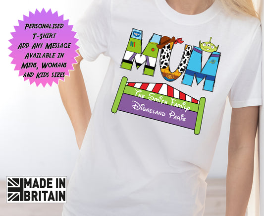 Personalised Toy Story Dinseyland Disney World Matching Family Trip T-Shirts