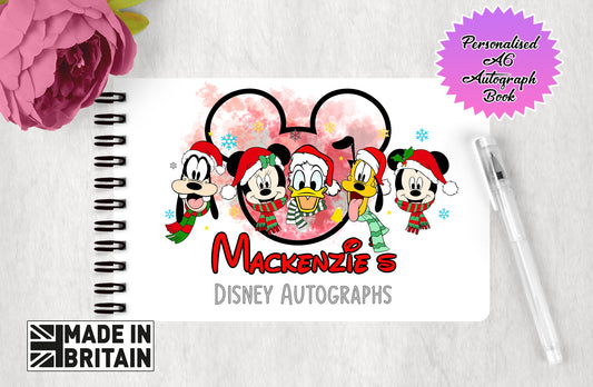 Personalised Disney Autograph Book - Christmas Disney Character Edition