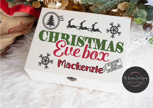 Personalised Christmas Eve Box - Wooden Christmas Eve Box -Classic Edition