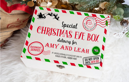 Personalised Christmas Eve Box - Wooden Christmas Eve Box - Classic Sisters Christmas Eve Box Edition (Copy)