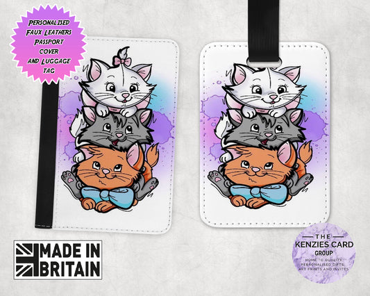 Personalised Disney's Marie Aristo Cats Edition Passport and Luggage Tag Set
