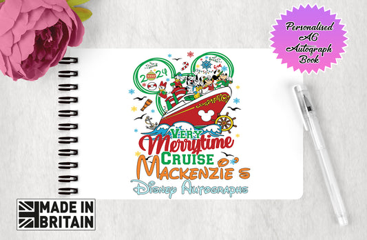 Personalised Disney Autograph Book - Disney Cruise - Mery Time Cruise Edition