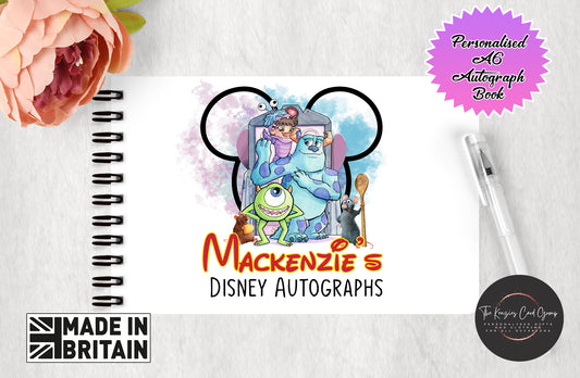 Personalised Disney Autograph Book - Monsters Inc and Ratatouille Custom Edition A101