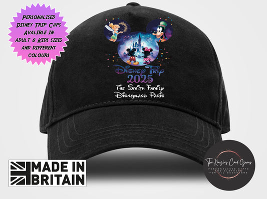 Personalised Disneyworld / Disneyland Paris Matching Family Caps - Disney Trip Edition 2025 (Copy)
